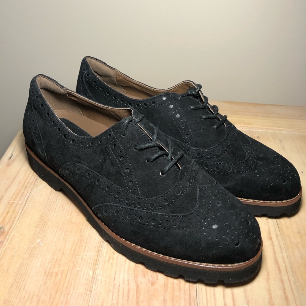 Earthies Women's Santana Wingtip Oxford Black Soft